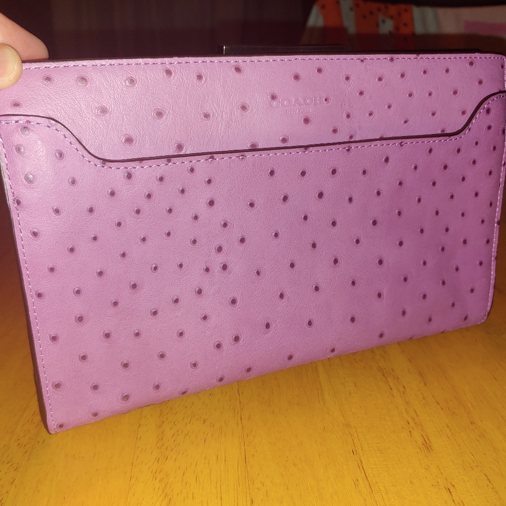 Coach 49850 Legacy Framed Ostrich Embossed Leather Large Clutch Wallet